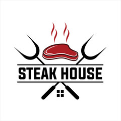 steak house logo inspiration. vector illustration concept, vintage design. vector illustration concept.
