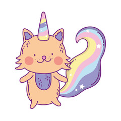 Kawaii caticorn cartoon vector design