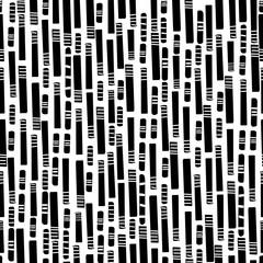 White with black rectangles with white stripes seamless pattern background design.