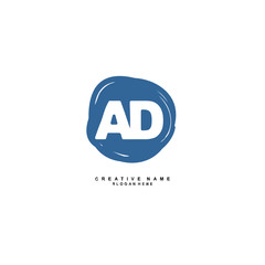 Obraz premium A D AD Initial logo template vector. Letter logo concept