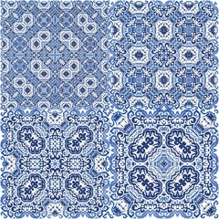 Ornamental azulejo portugal tiles decor.