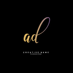 A D AD Initial logo template vector. Letter logo concept