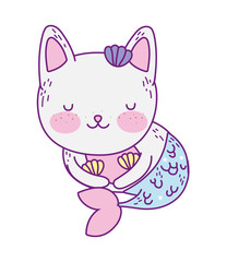 Obraz na płótnie Canvas Kawaii cat siren cartoon vector design