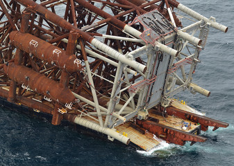 offshore platform jacket under tow