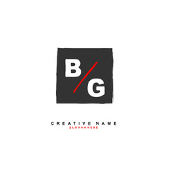 B G BG Initial logo template vector. Letter logo concept