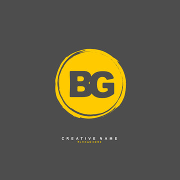B G BG Initial logo template vector. Letter logo concept