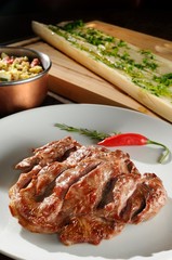 Lamb palette with roasted pupunha palm heart