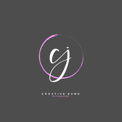 C J CJ Initial logo template vector. Letter logo concept