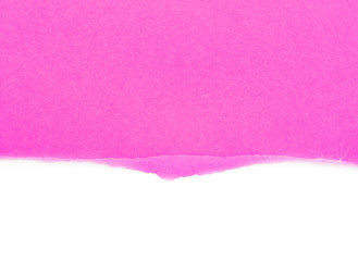 Fototapeta premium ripped pink paper isolated on white background with copy space for text