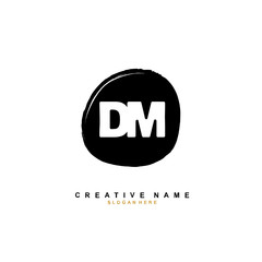 D M DM Initial logo template vector. Letter logo concept