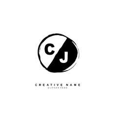 C J CJ Initial logo template vector. Letter logo concept