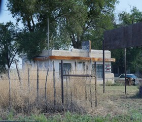 Glenrio, New Mexico- August 2018: Abandoned dilapidated structures at Glenrio, one of American's ghost towns.