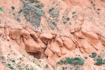 Landscape view of the Danxia red sandstone in the national geopark of ningde, Qinghai, China
