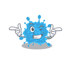 Cartoon design concept of andecovirus with funny wink eye
