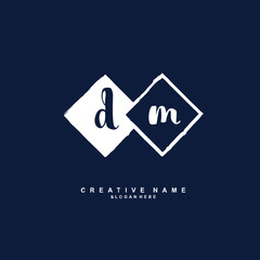 D M DM Initial logo template vector. Letter logo concept