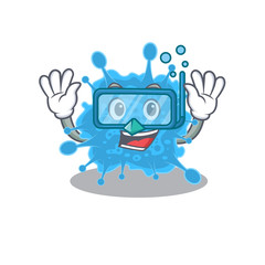 Andecovirus mascot design concept wearing diving glasses