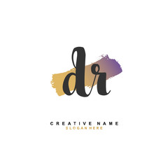 D R DR Initial logo template vector. Letter logo concept