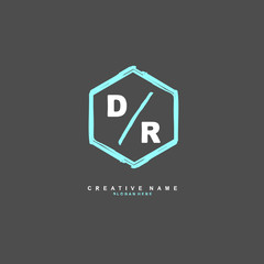 D R DR Initial logo template vector. Letter logo concept
