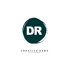 D R DR Initial logo template vector. Letter logo concept