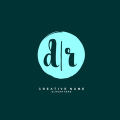 D R DR Initial logo template vector. Letter logo concept