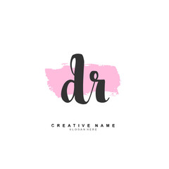 Obraz premium D R DR Initial logo template vector. Letter logo concept