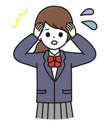 学生 女の子 困惑 イラスト