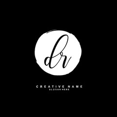 D R DR Initial logo template vector. Letter logo concept