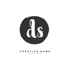 Fototapeta premium D S DS Initial logo template vector. Letter logo concept