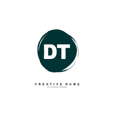 D T DT Initial logo template vector. Letter logo concept