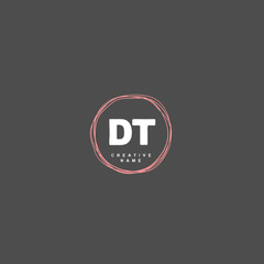 D T DT Initial logo template vector. Letter logo concept