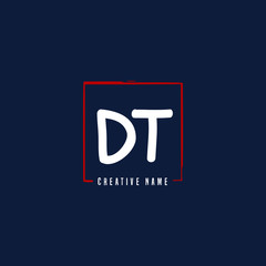 Fototapeta premium D T DT Initial logo template vector. Letter logo concept