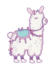 Cute llama cartoon vector design