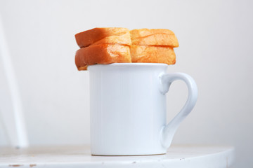 cup of coffee and cookies