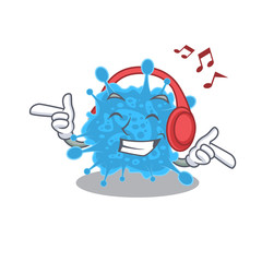 Andecovirus Cartoon design in concept listening music