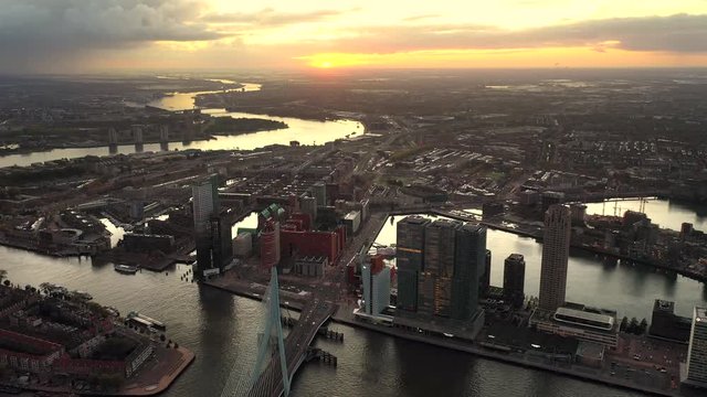 Aerial Drone Footage of Rotterdam (The Netherlands)