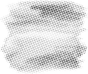Halftone pattern background with radial effect, round spot shapes, vintage or retro graphic with place for your text. Halftone digital effect.