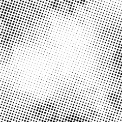 Halftone pattern background with radial effect, round spot shapes, vintage or retro graphic with place for your text. Halftone digital effect.