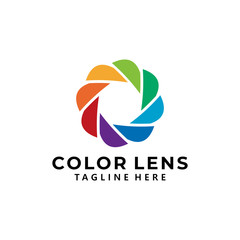 color lens logo icon vector isolated