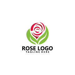 rose logo icon vector isolated