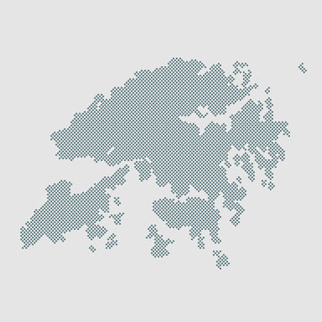 Creative vector Hong Kong country map made of dots