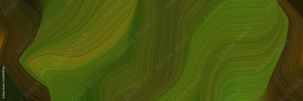 Poster abstract futuristic banner with waves. smooth swirl waves background illustration with dark olive gr