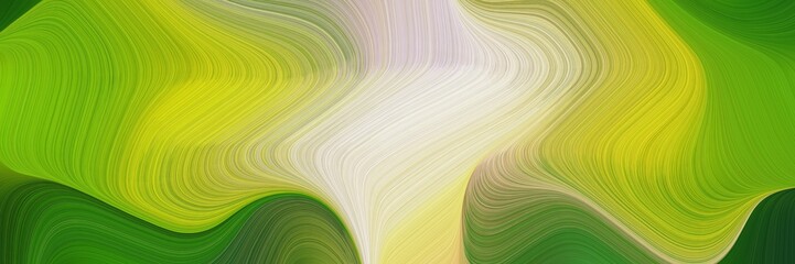 abstract futuristic banner with waves. abstract waves design with yellow green, pastel gray and forest green color