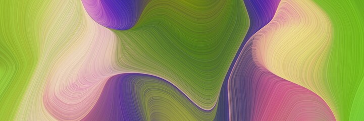 abstract futuristic banner with waves. elegant curvy swirl waves background illustration with olive drab, baby pink and dark slate blue color