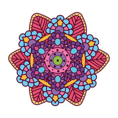 Isolated flower mandala colorful vector design