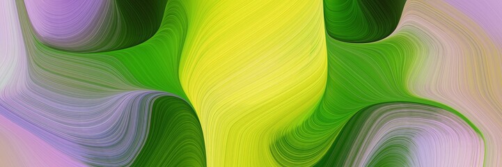abstract futuristic banner background with yellow green, forest green and pastel violet color. abstract waves design