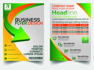 business brochure flyer design layout template in A4 size, with an Arrow, vector eps10.