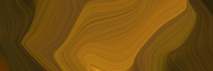 abstract futuristic background banner with saddle brown, very dark green and dark golden rod color. modern waves background design