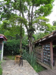 Naklejka premium Buildings harmonized with the original vegetation
