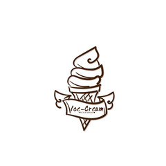 Ice cream dessert icon logo brand design graphic object.