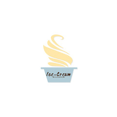 Ice cream dessert icon logo brand design graphic object.